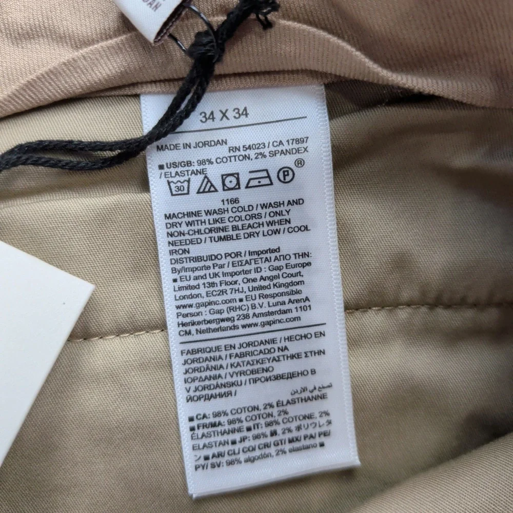 NEW Banana Republic Slim Wrinkle Resistant Dress Pants Mens 34x34‎ Gray Stretch